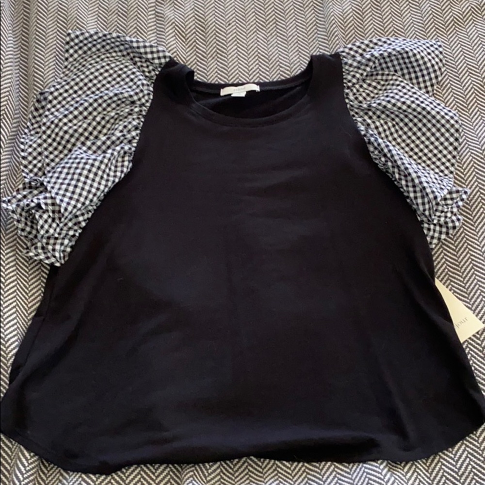 Sejour black/gingham top NWT from Nordstrom